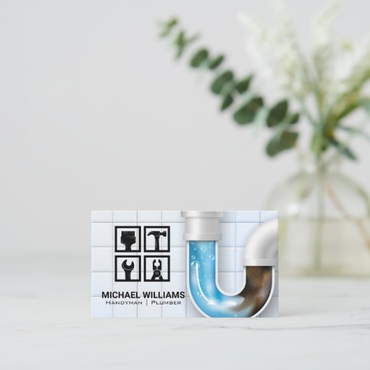 ハードウェアアイコン | Handyman Plumber 名刺 (スタンド正面)