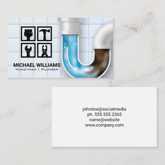 ハードウェアアイコン | Handyman Plumber 名刺 (正面/裏面)