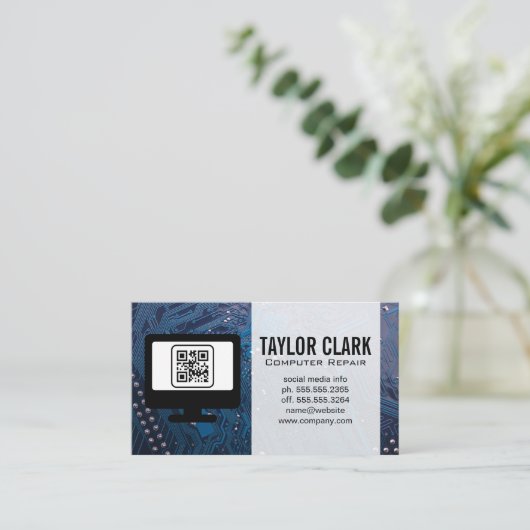 ハードウェアエレクトロニクス | QRコード 名刺 (スタンド正面)