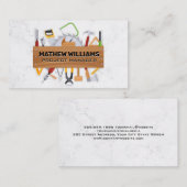 ハードウェアツールセット |木製大理石 予約カード (正面/裏面)