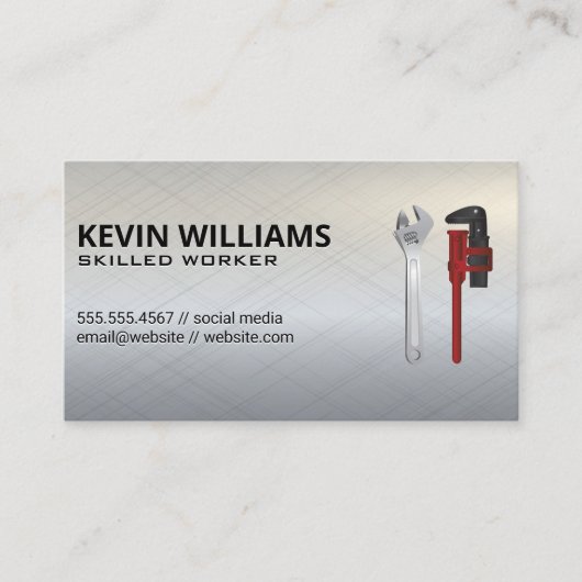 ハードウェアツール |メタリックバックグランド名刺 名刺 (正面)