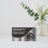 ハードウェアツール |メタリック 名刺 (スタンド正面)