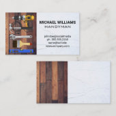 ハードウェアツール | 便利屋 | 木材と広々とした壁 名刺 (正面/裏面)