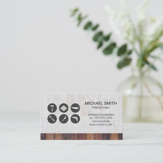 ハードウェアツール |建築 |大理石と木材 名刺 (スタンド正面)