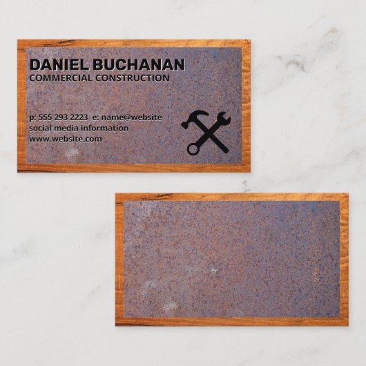 ハードウェアツール |木材 |錆 名刺 (正面/裏面)