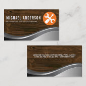 ハードウェアツール |木目 |金属 名刺 (正面/裏面)