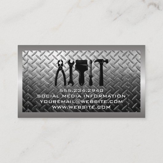 ハードウェアツール |鋼めっき背景 名刺 (裏面)