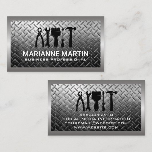 ハードウェアツール |鋼めっき背景 名刺 (正面/裏面)