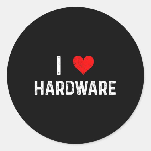 ハードウェア大好き - ハート型PCゲーマー ゲーミングPC ビルドコード ラウンドシール (正面)