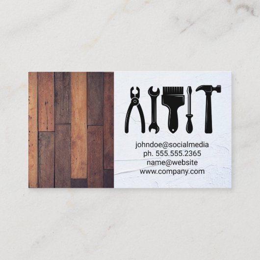 ハードウェア大工の手工具 |ウッドスペース 名刺 (裏面)