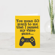 ハードコアゲーマーが折り畳んだグリーティングカードからのユーモア