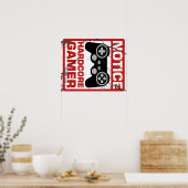 ハードコアゲーマー通知看板 ポスター (キッチン)