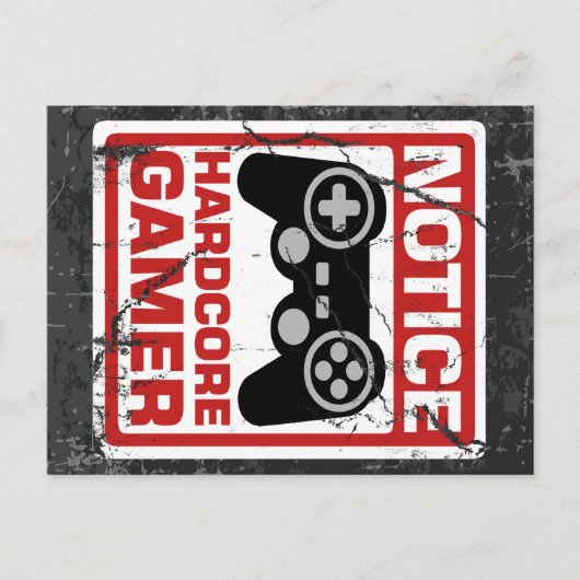 ハードコアゲーマー通知看板 ポストカード (正面)