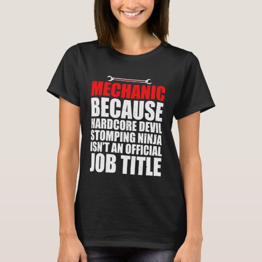 ハードコア悪魔の踏み車のため自動整備士 Tシャツ (正面)