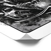 ハードコア遊キングのカード白黒ポスター» ポスター (角)