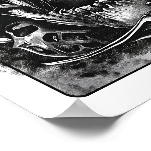 ハードコア遊キングのカード白黒ポスター» ポスター (角)