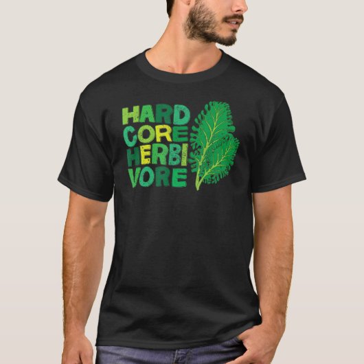 ハードコア・ヘルビボア・植物由来のヴィーガン・ベジタリアン Tシャツ (正面)