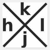 ハードコアVi/Vimハッカー用hjkl - Squareステッカー スクエアシール (正面)