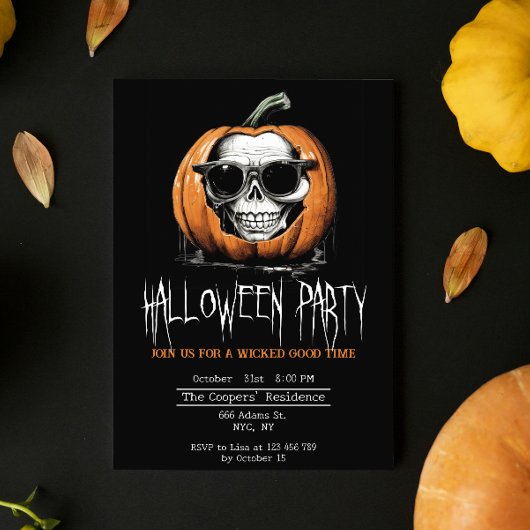 ハードジャックO'ランタングリニングスカルハロウィーン 招待状