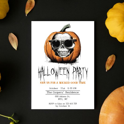 ハードジャックO'ランタングリニングスカルハロウィーン 招待状