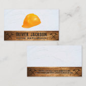 ハードハットがハンマーを越えた |テクスチャウォールウッド 名刺 (正面/裏面)