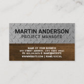 ハードハット建築ロゴ |スチールウッド 名刺 (裏面)