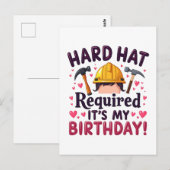 ハードハット必須 誕生日だよ c ポストカード (正面/裏面)