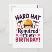 ハードハット必須 誕生日です c ポストカード (正面/裏面)