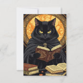 ハードバックの猫の本読のハロウィーン 招待状 (正面)