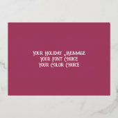 ハードパステル描画のクリスマスホリデーツリー ワンシ 箔シーズンカード (裏面)