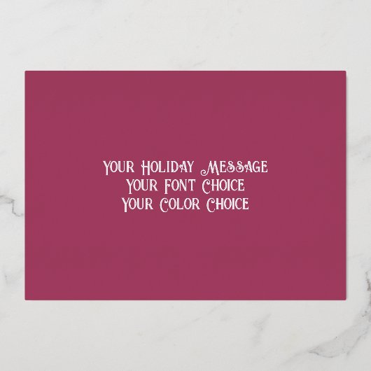 ハードパステル描画のクリスマスホリデーツリー ワンシ 箔シーズンカード (裏面)