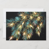 ハードパステル描画のクリスマスホリデー ストリング ライト シーズンカード (正面)