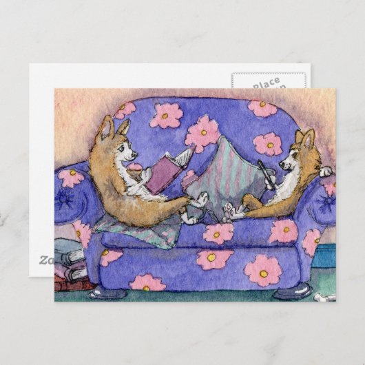 ハードルと本が混ざり合う! ポストカード (正面/裏面)