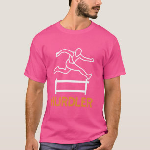 ハードルアスリートランナージャンパートラック&フィールドハードル Tシャツ