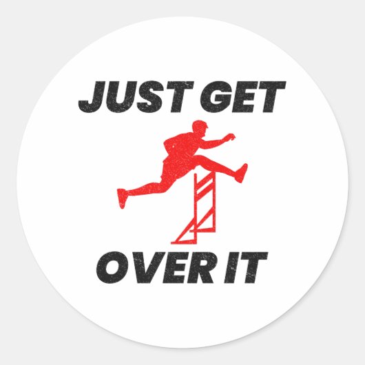 ハードルハードルハードルランニングハードラーアスリート ラウンドシール (正面)