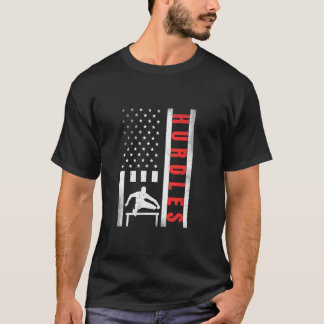 ハードルヴィンテージ米国国旗のハードル誇りを持った Tシャツ