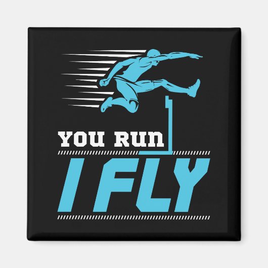 ハードル走私はハードラーのトラックフィールドを飛行 マグネット (正面)