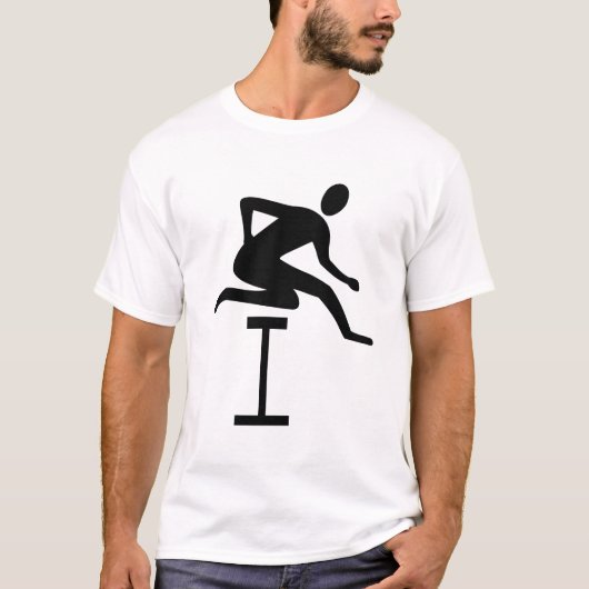 ハードル走 - ブラック Tシャツ (正面)