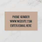 ハードロックまたは金属のミュージシャン 名刺 (裏面)