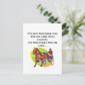 ハーネス掛けジョークデザイン ポストカード (スタンド正面)