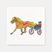 ハーネス競走馬及びドライバー スタンダードカクテルナプキン (正面)