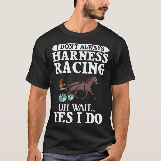 ハーネス競馬競馬場競走馬トツティングホース Tシャツ (正面)