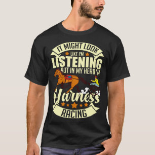ハーネス競馬馬レーストラックレーサートロッティングホース Tシャツ