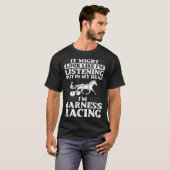 ハーネス競馬馬レーストラック競走馬トロット Tシャツ (正面フル)
