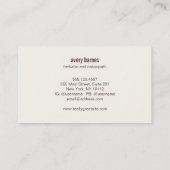 ハーバオーガニックリストハーブガーデナーホリスティックヘルス 名刺 (裏面)