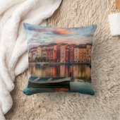 ハーバカラフルーイタリアンサンセットウォーターカラー クッション (ブランケット)