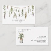 ハーバモダンリスト植物の水色 名刺 (正面/裏面)