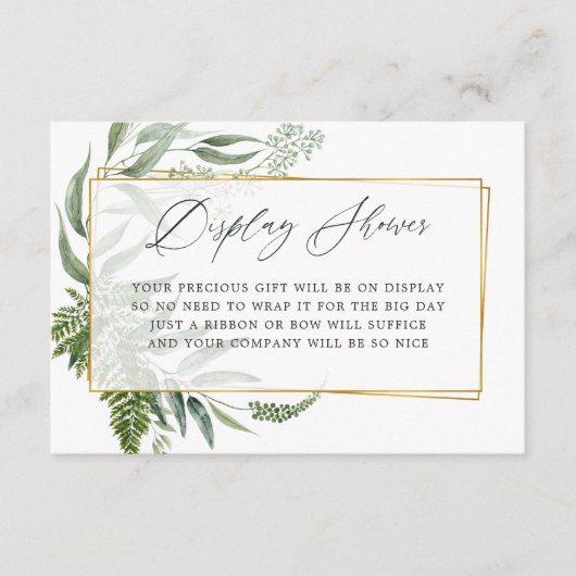 ハーバリウム幾何ブライダルシャワー表示シャワー エンクロージャーカード (正面)