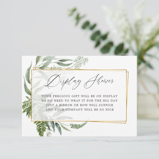ハーバリウム幾何ブライダルシャワー表示シャワー エンクロージャーカード (スタンド正面)