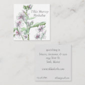 ハーバリストのマシュマロの花の薬草 スクエア名刺 (正面/裏面)